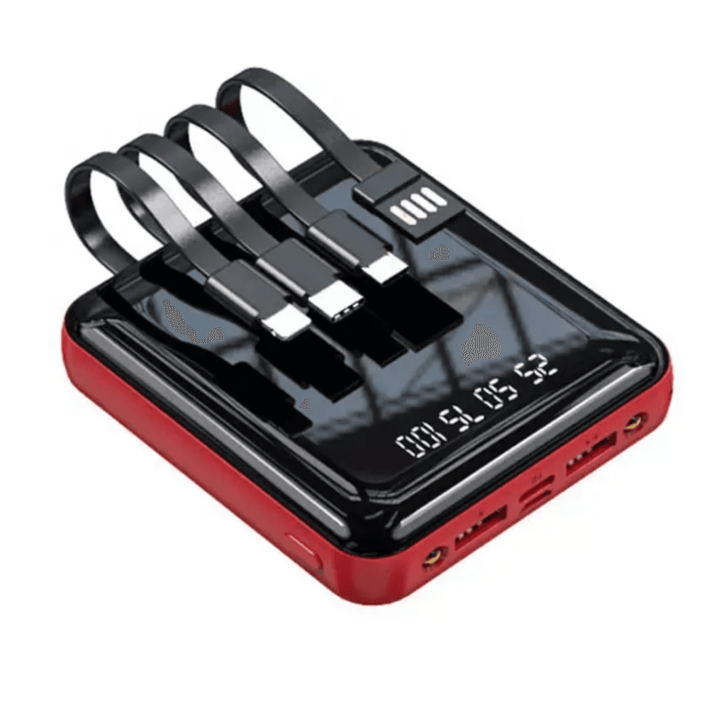 Повербанк 5в1 20000 mAh на 4 Виходи з Вбудованими Портами TYPE-C + USB + IPhone + Micro USB Міні Кишеньковий Зовнішній Акумулятор з Ліхтариком та LED Індикатором DEJI Mini M20