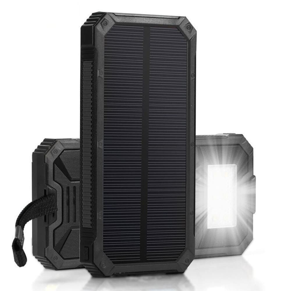 Повербанк на 30000 mAh із Сонячною Батареєю та Кріпленням Для Рюкзака Портативний Зовнішній Акумулятор 2в1 у Захищеному Корпусі + Потужний Ліхтар та LED Індикатор DEJI S30