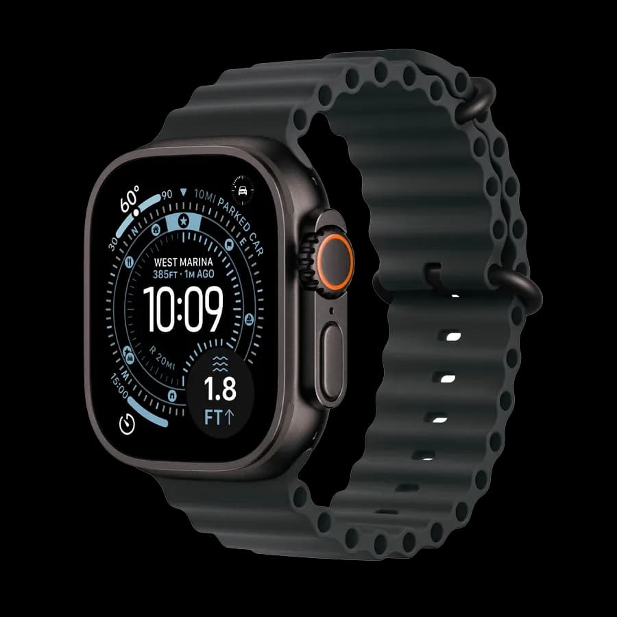 Apple Watch Ultra 3, Black Ocean Band, 49mm, Чорний