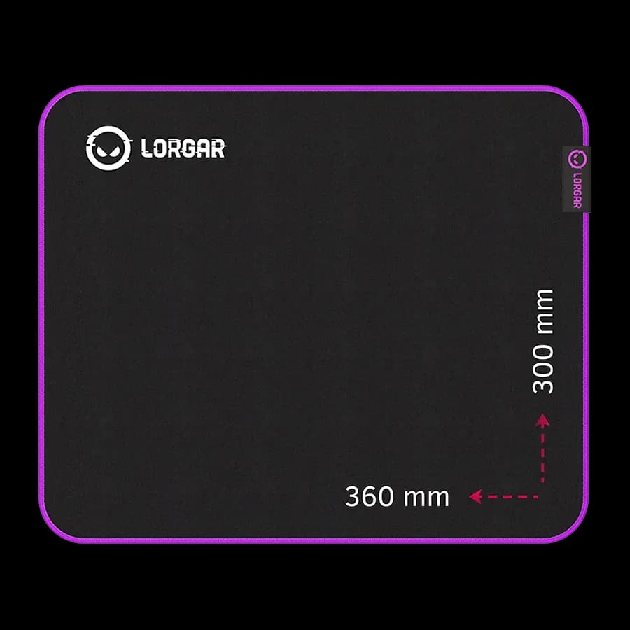 LORGAR Multispandex mousepad з purple rubber, Чорний