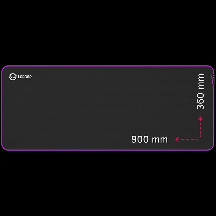LORGAR Multispandex mousepad з purple rubber, Чорний