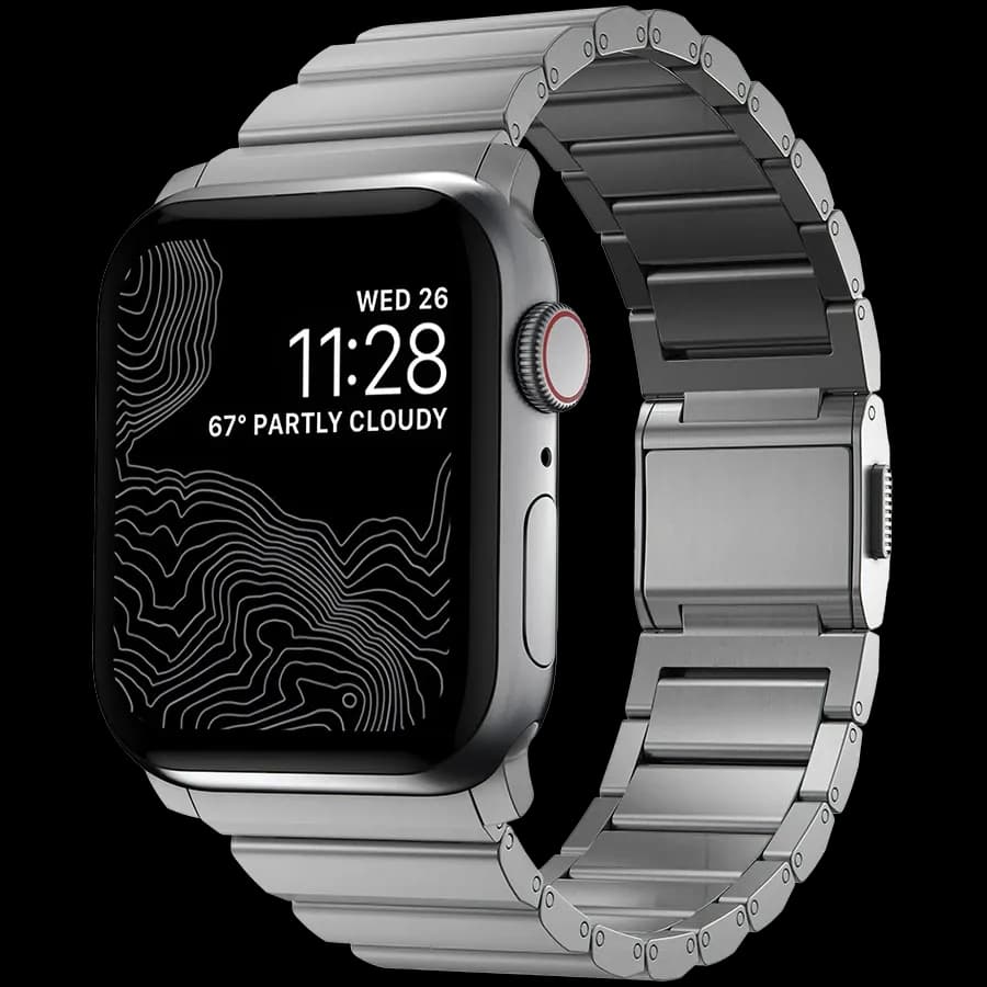 NOMAD Steel Band за Apple Watch 44/42mm Ремінець Steel Band Сріблястий за Apple Watch 42 mmApple Watch 44 mmApple Watch 45 mm 42/44/45 mm