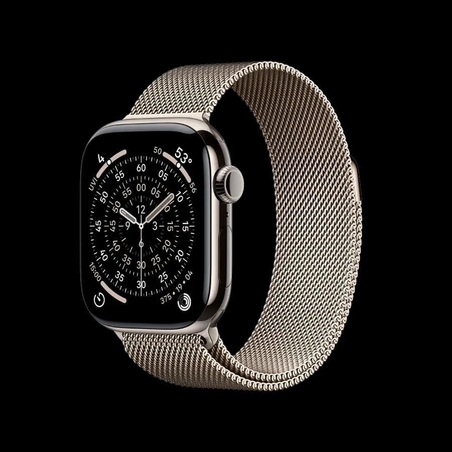 Apple Watch Series 11 GPS + Cellular, Natural Milanese Loop, 42mm, Natural Titanium