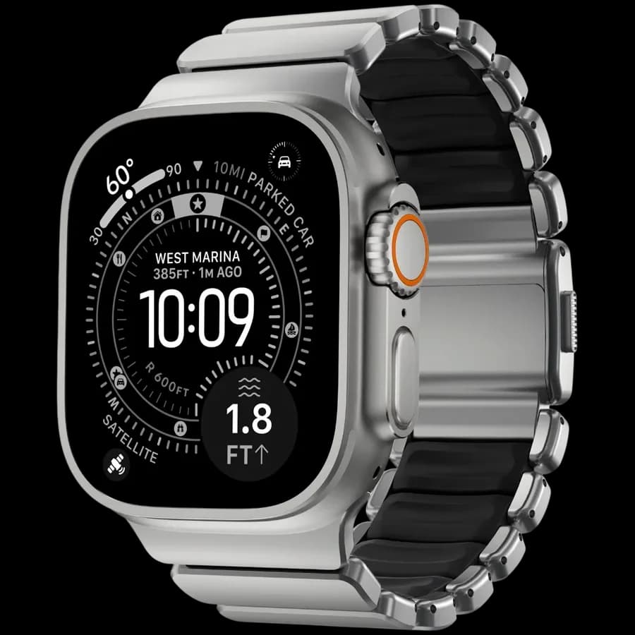 NOMAD Band Extension Stratos Band Natural Hardware/Black за Apple Watch 44 mmApple Watch 45 mmApple Watch 46 mmApple Watch 49 mm 46/49 mm