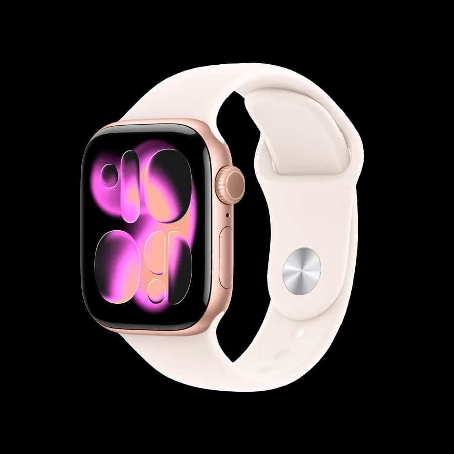 Apple Watch Series 11 GPS + Cellular, Light Blush Sport Band, S/M, 42mm, Rose Gold Aluminium