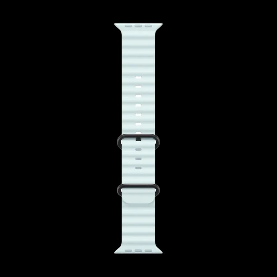 Apple 49mm Ocean Band - Black Titanium Finish Band Extension Ocean Band - Black Titanium Finish Ice Blue за Apple Watch 44 mmApple Watch 45 mmApple Watch 46 mmApple Watch 49 mm 44/45/46/49 mm