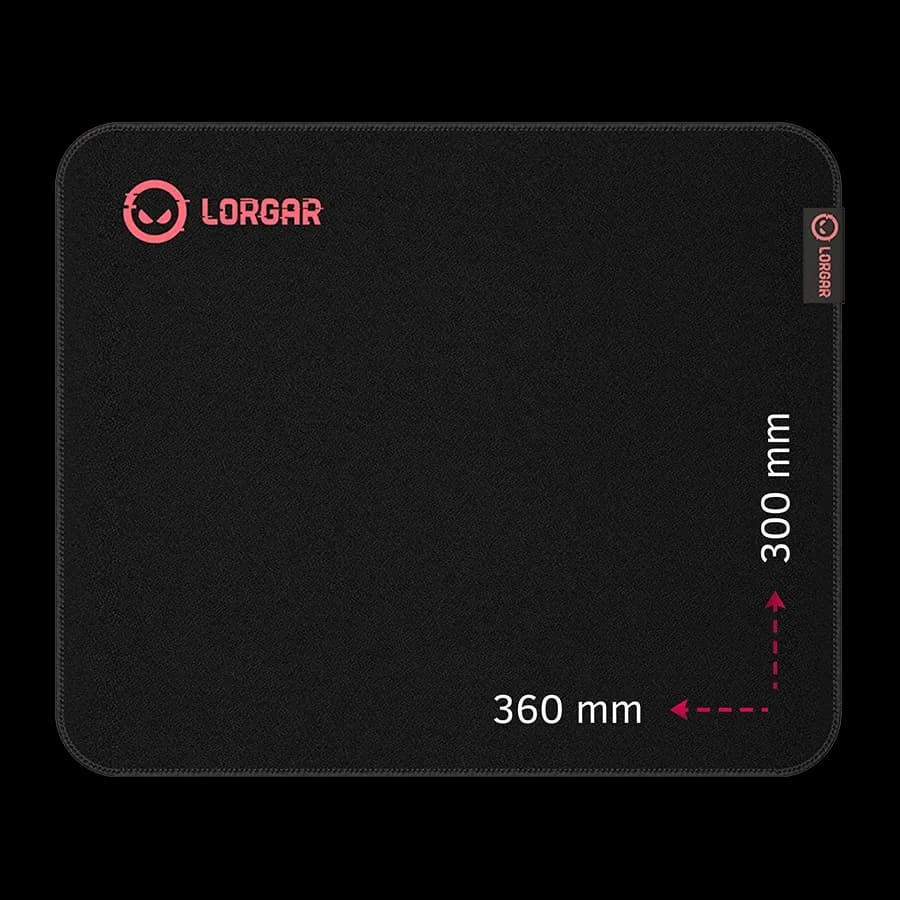 LORGAR Jacquard mousepad з red rubber, Чорний