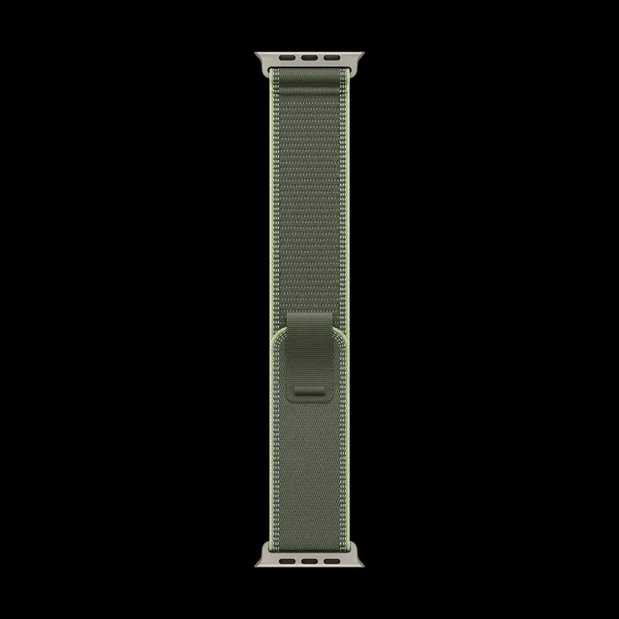 Apple 49mm Trail Loop - M/L Ремінець Trail Loop - Natural Titanium Finish Green/Neon за Apple Watch 44 mmApple Watch 45 mmApple Watch 46 mmApple Watch 49 mm 44/45/46/49 mm