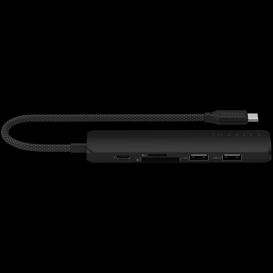 SATECHI 6-in-1 USB-C Slim Multiport Adapter, Чорний