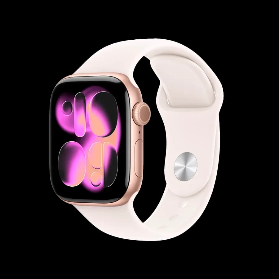 Apple Watch Series 11, GPS Light Blush Sport Band, S/M, 42mm, Rose Gold Aluminium
