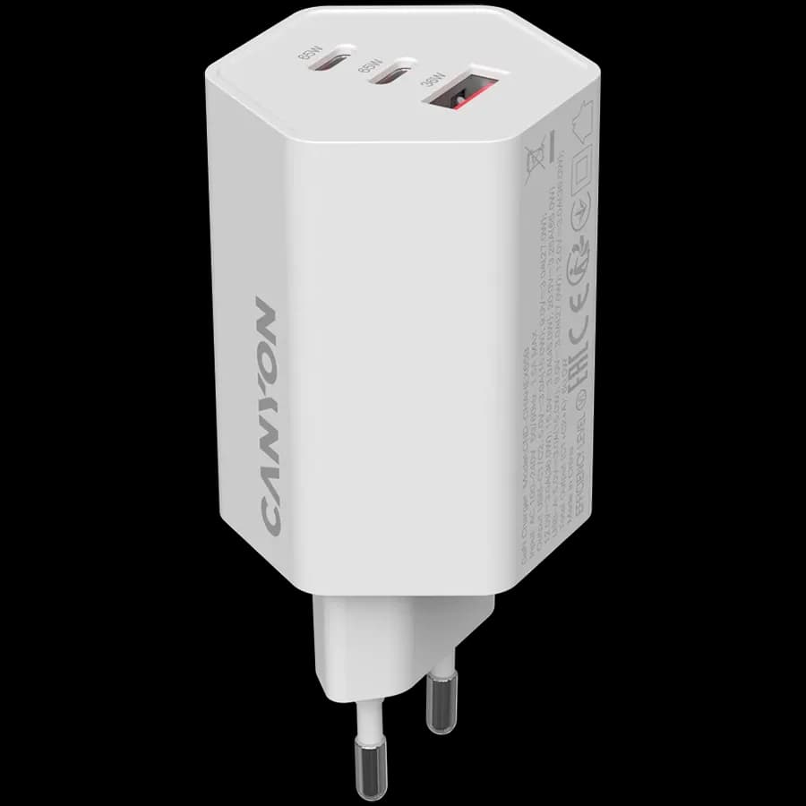 CANYON Адаптер живлення Hexagon 65 3*USB/USB-C 2*USB Type C, 1*USB Type-A, 65 Ват