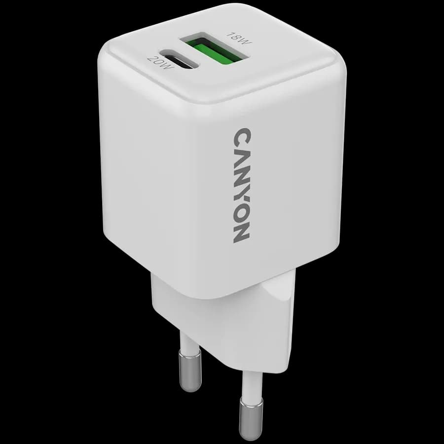 CANYON Адаптер живлення CU20AC 2*USB/USB-C 1*USB Type C, 1*USB Type-A, 20 Ват