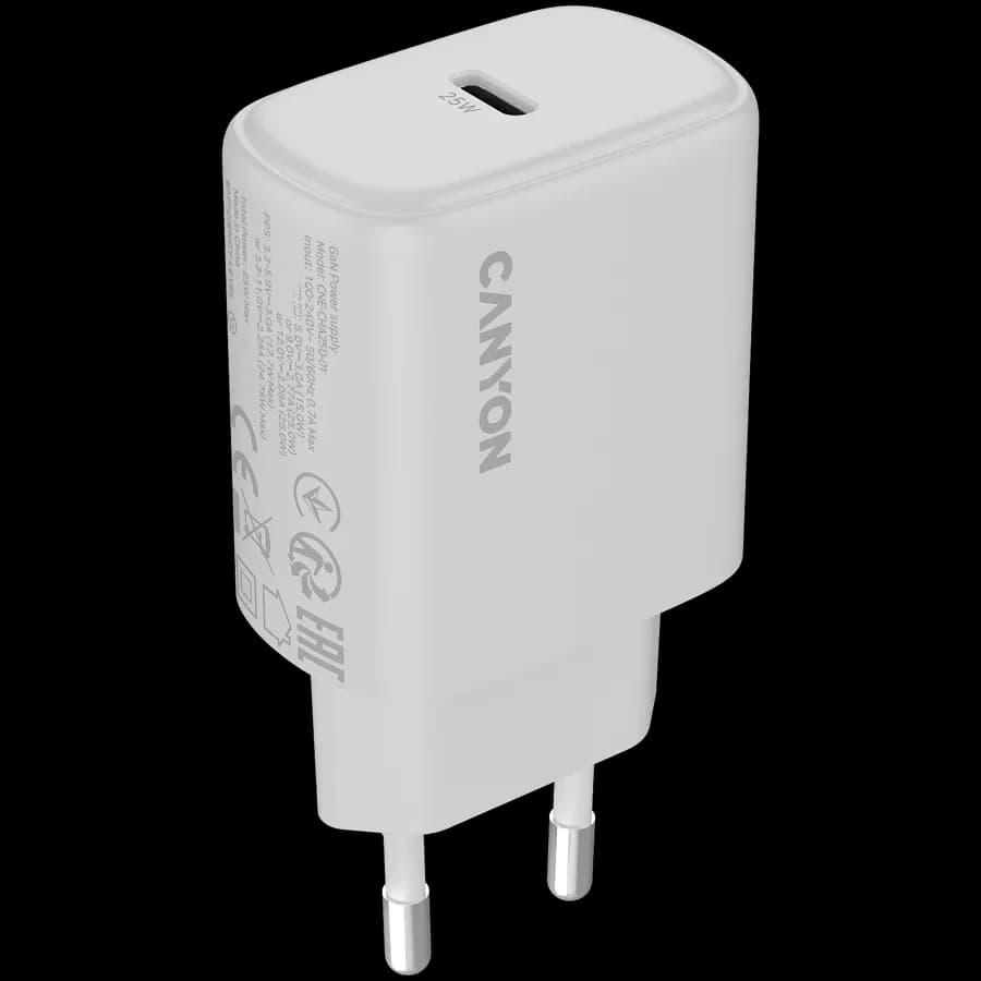 CANYON Адаптер живлення OnCharge 250 1*USB-C 1*USB Тип C, 25 Ват