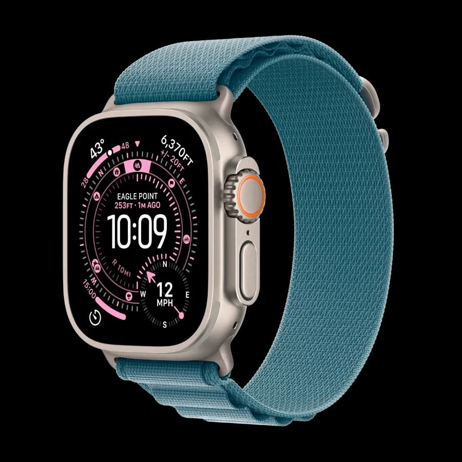 Apple Watch Ultra 3, Light Blue Alpine Loop, Розмір M, 49mm, Natural