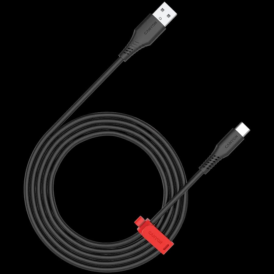 CANYON USB-A to USB-C Cable , Чорний, 1.2м