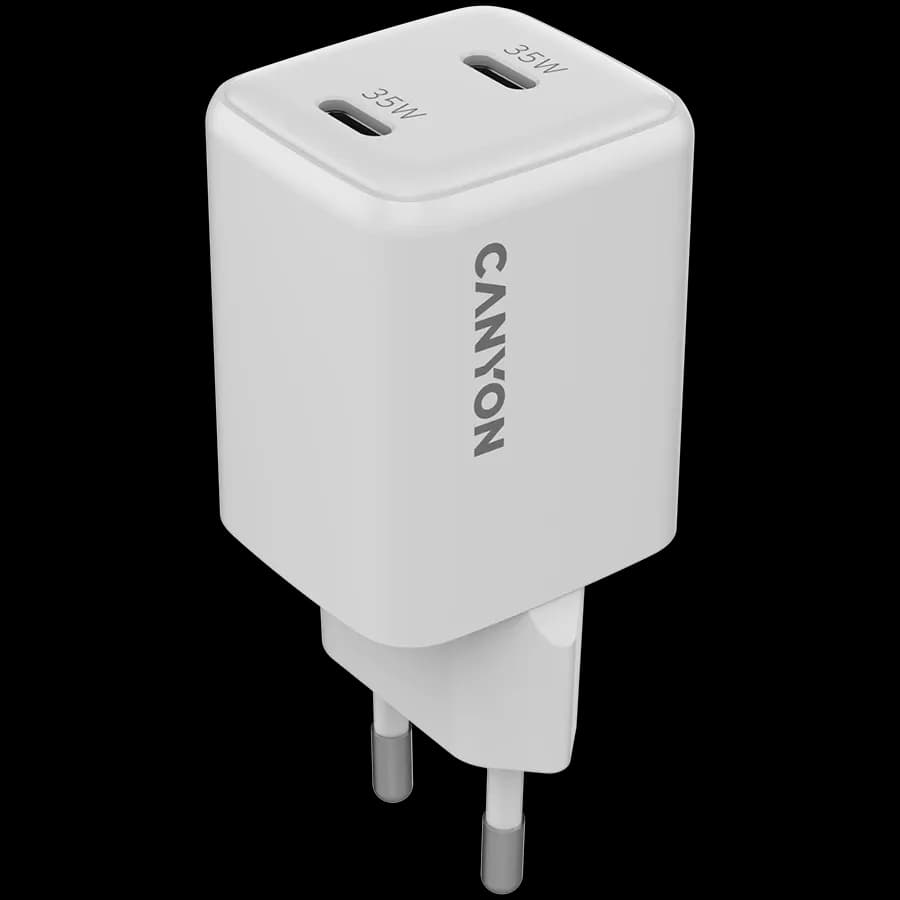 CANYON Адаптер живлення CU35CC 2*USB-C 2*USB Тип C, 35 Ват