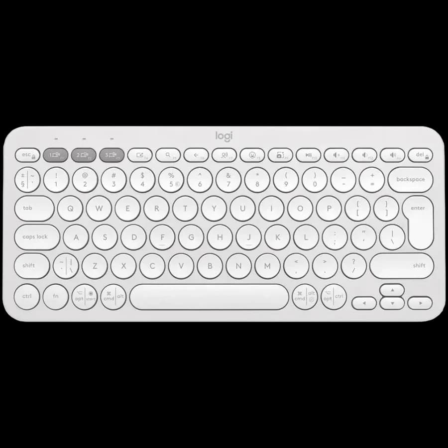 Клавіатура бездротова LOGITECH K380s Pebble Keys 2 White Bluetooth (920-011852)