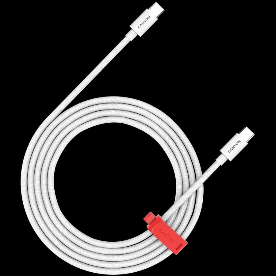 CANYON USB-C to USB-C Cable , Білий, 1.2м