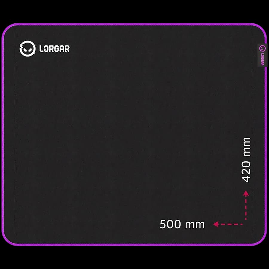 LORGAR Multispandex mousepad з purple rubber, Чорний