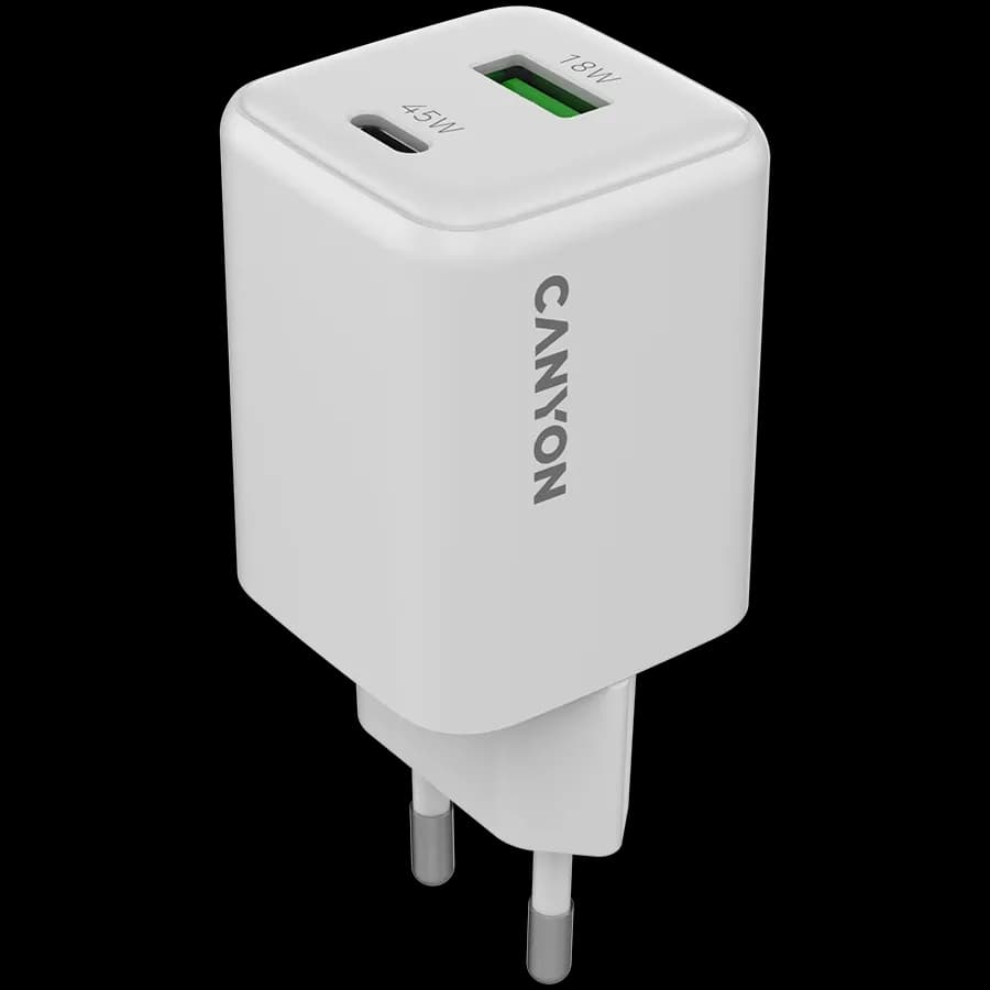 CANYON Адаптер живлення 2*USB/USB-C 1*USB Type C, 1*USB Type-A, 45 Ват